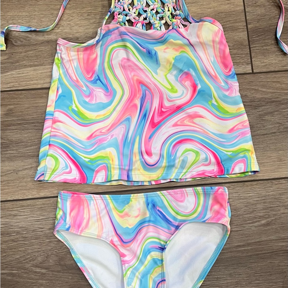 Pink and Blue Swirl Bikini Set